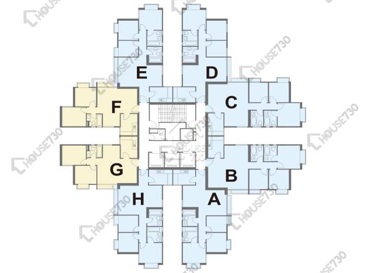 丹拿花園 平面圖 丹拿花園 5座 4-25樓 樓層平面圖 - House730