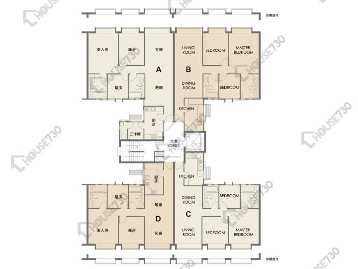 嘉豐花園 平面圖 嘉豐花園 3座 2-4樓 樓層平面圖 - House730