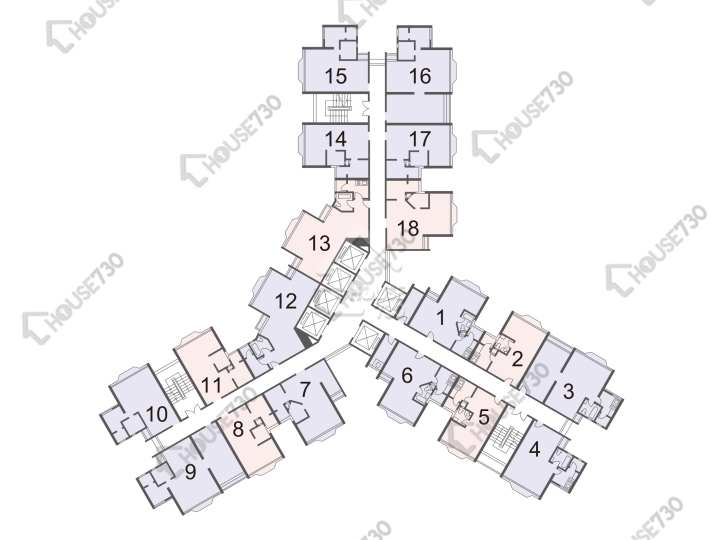 廣林苑 平面圖 廣林苑 茂林閣 (B座) 1-34樓 樓層平面圖 - House730