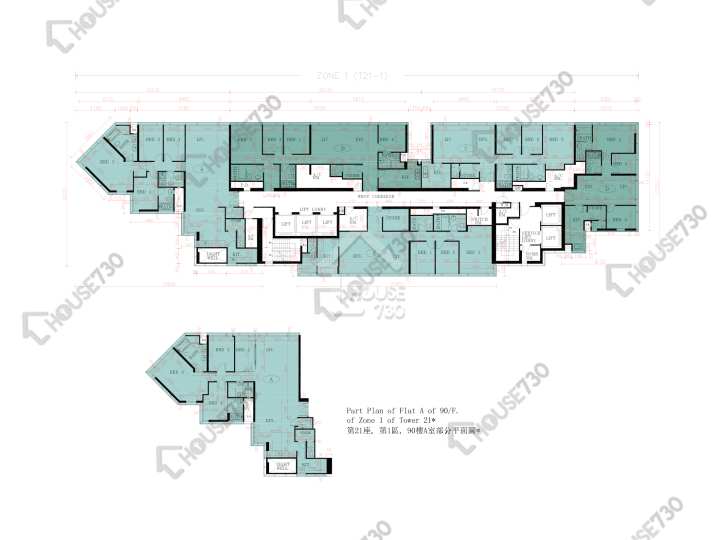 天璽 平面圖 天璽 21座 - 1區 (日鑽) 87-90樓 樓層平面圖 - House730