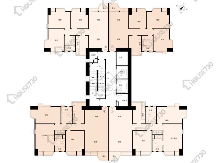 沙田廣場 平面圖 沙田廣場 華星閣 (C座) 1-27樓 樓層平面圖 - House730