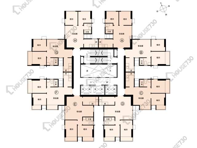 荃錦中心 平面圖 荃錦中心 1座 34樓 樓層平面圖 - House730