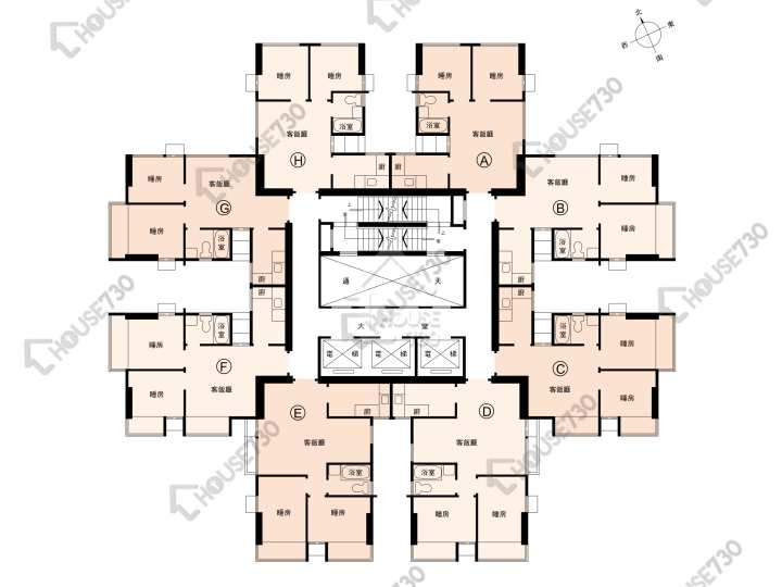 荃錦中心 平面圖 荃錦中心 1座 34樓 樓層平面圖 - House730