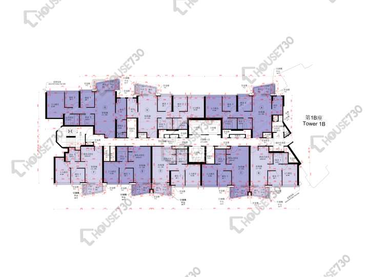 維港1號 平面圖 維港1號 1A座 2-3,5-12,15-23,25-33,35樓 樓層平面圖 - House730