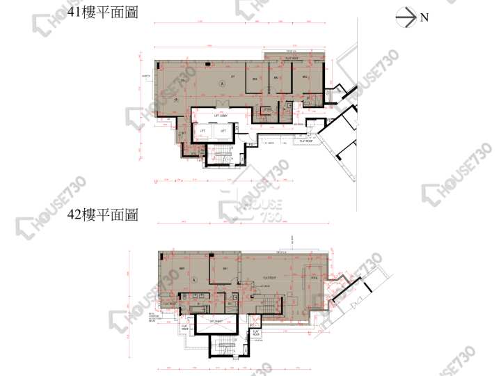 瓏璽 平面圖 瓏璽 6A座 41樓 樓層平面圖 - House730