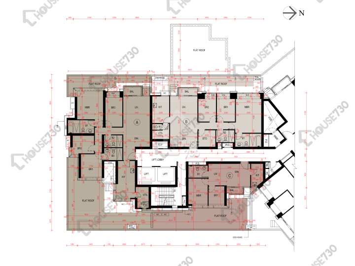 瓏璽 平面圖 瓏璽 6A座 6樓 樓層平面圖 - House730