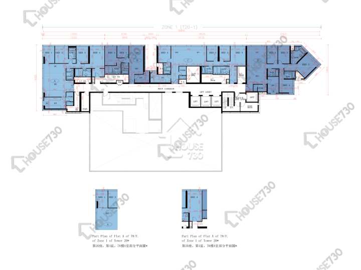 天璽 平面圖 天璽 20座 - 1區 (天鑽) 78樓 樓層平面圖 - House730