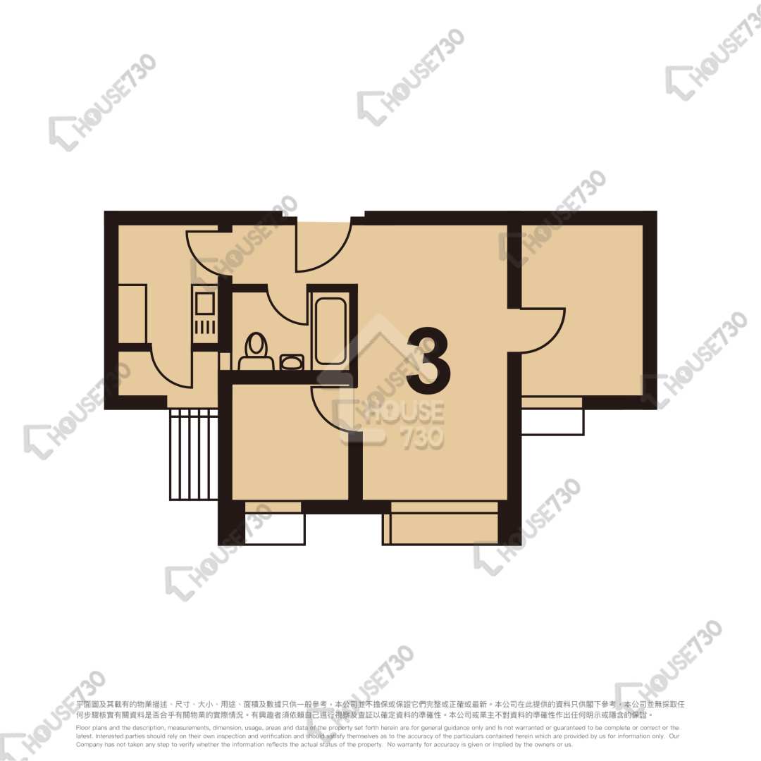 馬鞍山 錦鞍苑 中層 單位平面圖 玉鞍閣 (A座)-高層/中層/低層-3室 House730-7243608