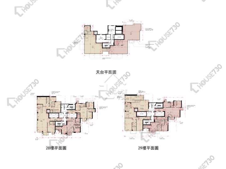 傲玟 平面圖 傲玟 3座 28-29樓 樓層平面圖 - House730