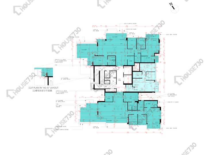 雲海 平面圖 雲海 1期 Cedar Court 2座 11樓 樓層平面圖 - House730