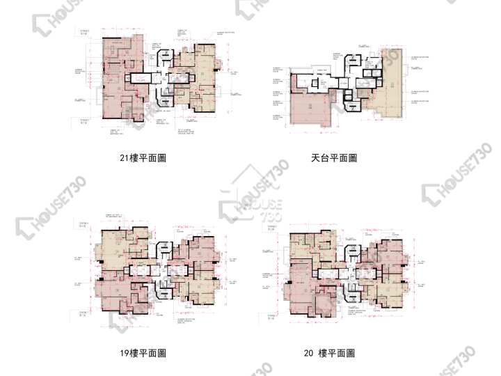 傲玟 平面圖 傲玟 6座 19-21樓 樓層平面圖 - House730