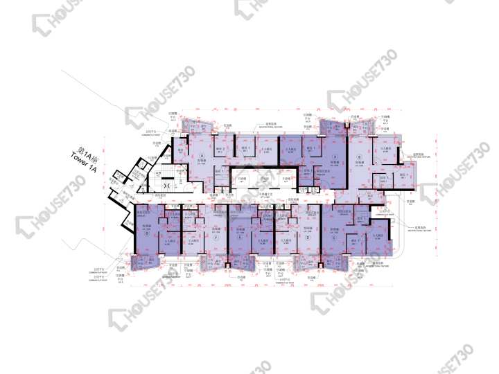 維港1號 平面圖 維港1號 1B座 1樓 樓層平面圖 - House730