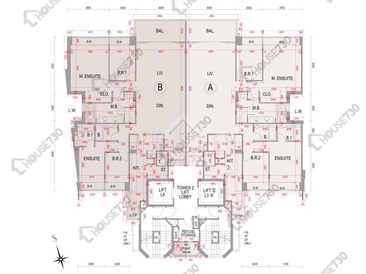 One Mayfair Floor Plans One Mayfair Tower 2 2-3,5-7,8/F Floor Plan - House730