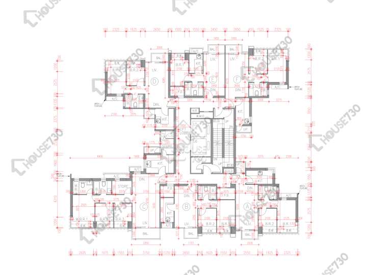 尚豪庭 平面圖 尚豪庭 3座 11-12,15-23,25,26樓 樓層平面圖 - House730