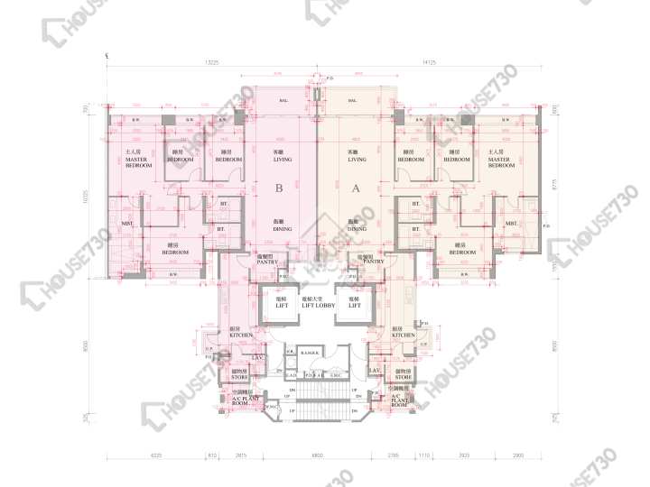 逸瓏灣 平面圖 逸瓏灣 II 大廈7座 2-3,5-12,15樓 樓層平面圖 - House730