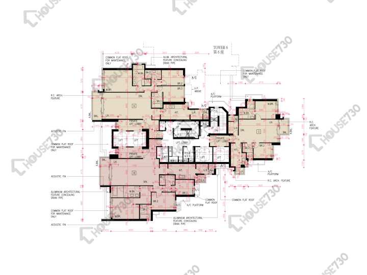 傲玟 平面圖 傲玟 7座 2樓 樓層平面圖 - House730