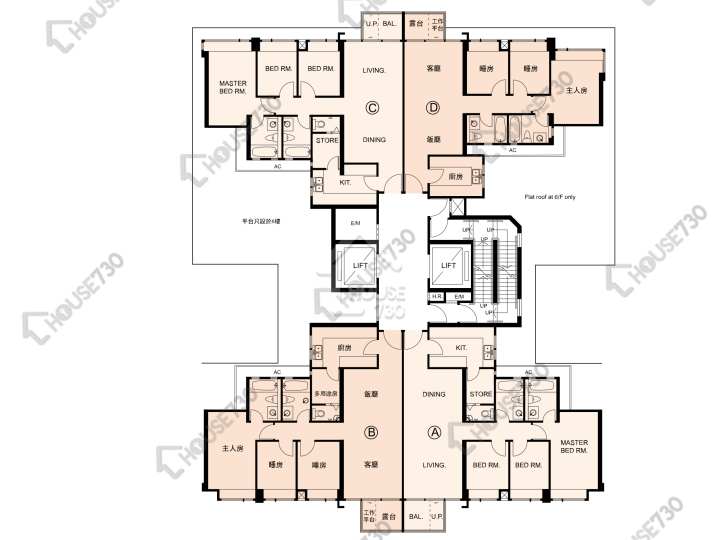 晉名峰 平面圖 晉名峰 D座 6-13,15-23,25-27,28樓 樓層平面圖 - House730