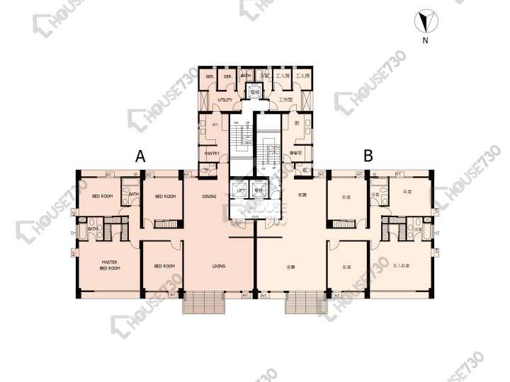 世界花園 平面圖 世界花園 海棠閣 (1座) 1-23樓 樓層平面圖 - House730