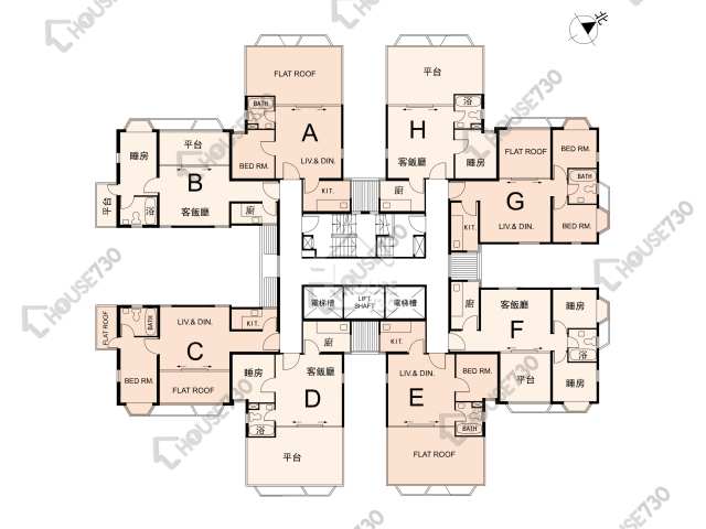 銀禧花園 平面圖 銀禧花園 1座 38樓 樓層平面圖 - House730