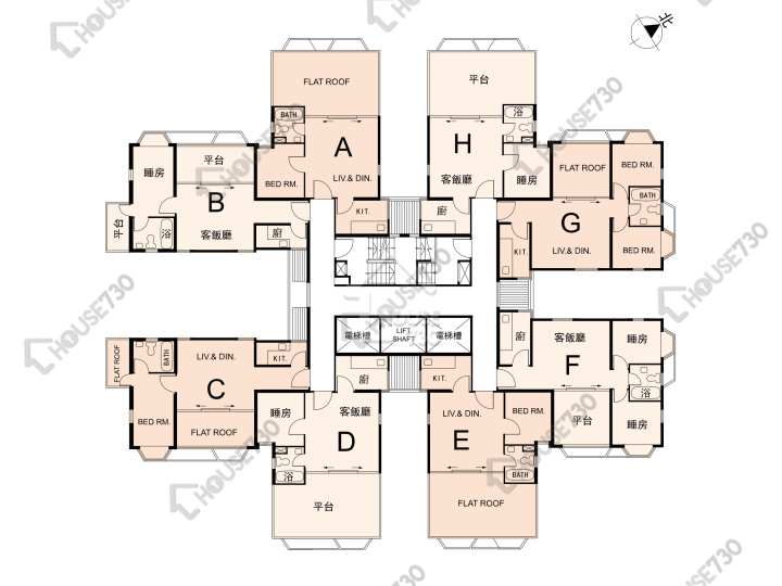銀禧花園 平面圖 銀禧花園 1座 38樓 樓層平面圖 - House730