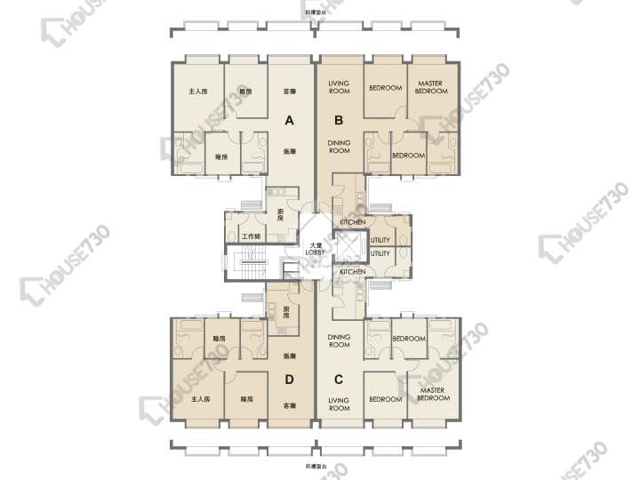 嘉豐花園 平面圖 嘉豐花園 5座 2-4樓 樓層平面圖 - House730
