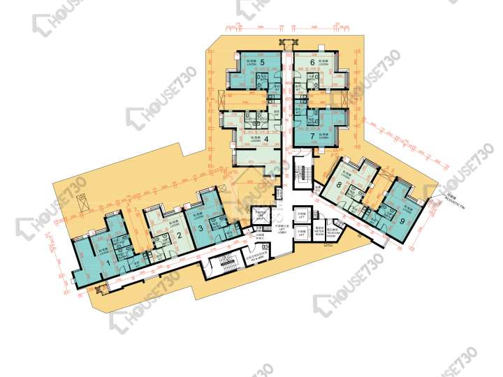 凱樂苑 平面圖 凱樂苑 D座 (凱旭閣) 1樓 樓層平面圖 - House730