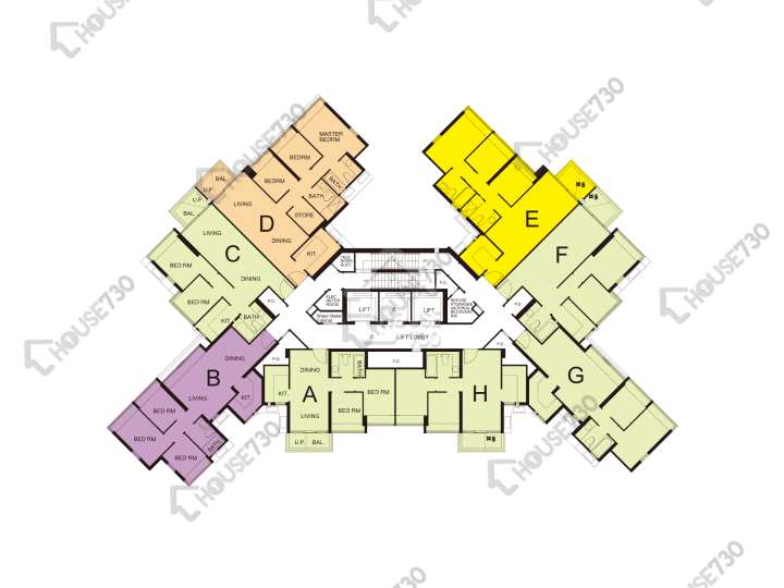 珀麗灣 平面圖 珀麗灣 5期 31座 6-13,15-23,25-31,32樓 樓層平面圖 - House730