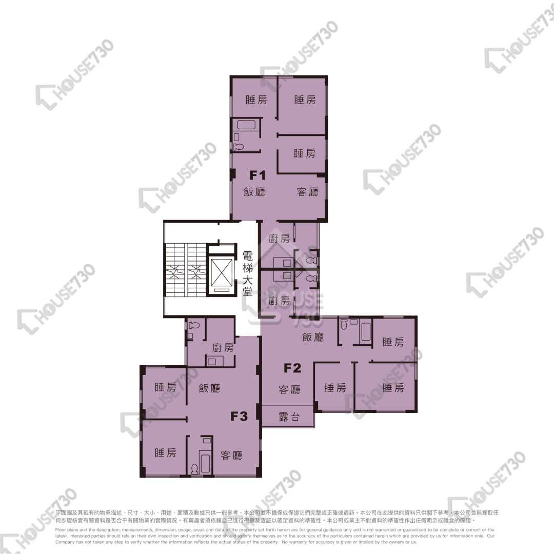 Kowloon Tong PHOENIX COURT Middle Floor Floor Plan F座-高層/中層/低層 House730-6864288