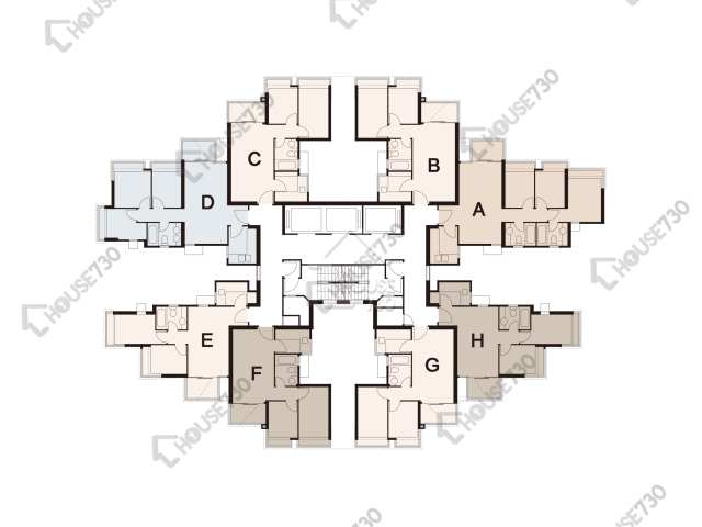 海典軒 平面圖 海典軒 1座 2-3,5-12,15-23,25-33,35-37,38樓 樓層平面圖 - House730