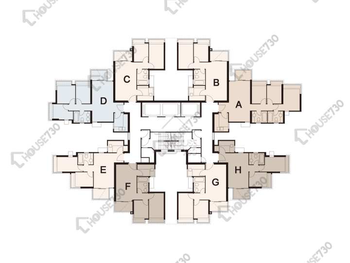 海典軒 平面圖 海典軒 1座 2-3,5-12,15-23,25-33,35-37,38樓 樓層平面圖 - House730