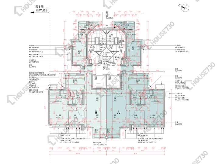 高爾夫.御苑 平面圖 高爾夫.御苑 9座 26-27樓 樓層平面圖 - House730