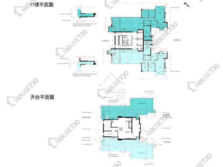 雲海 平面圖 雲海 1期 Sandalwood Court 3座 11樓 樓層平面圖 - House730