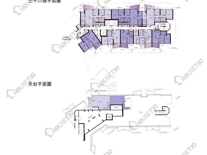 維港1號 平面圖 維港1號 2A座 36樓 樓層平面圖 - House730