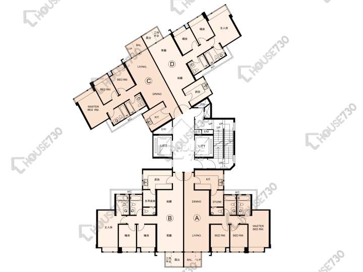 晉名峰 平面圖 晉名峰 C座 6-13,15-23,25-27,28樓 樓層平面圖 - House730