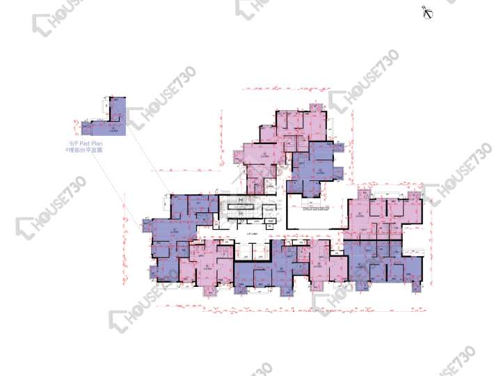 Wetland Seasons Park 平面圖 Wetland Seasons Park 3期 1座 9樓 樓層平面圖 - House730