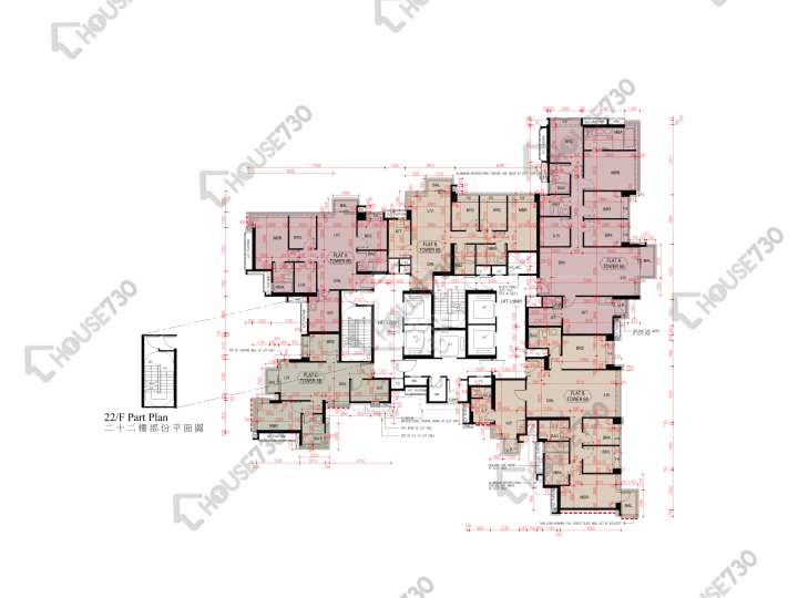 爾巒 平面圖 爾巒 茵羅洛斯大道 6A座 2-3,5-12,15-21,22樓 樓層平面圖 - House730