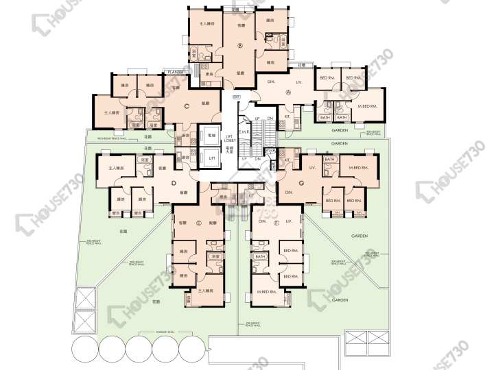 又一居 平面圖 又一居 28座 1樓 樓層平面圖 - House730