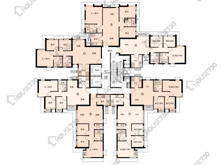 又一居 平面圖 又一居 26座 2-10樓 樓層平面圖 - House730