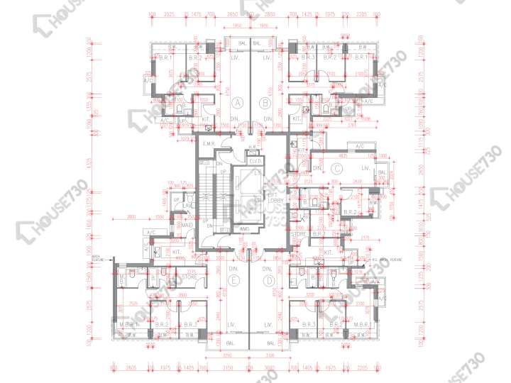 尚豪庭 平面圖 尚豪庭 1座 8-12,15-23,25,26樓 樓層平面圖 - House730