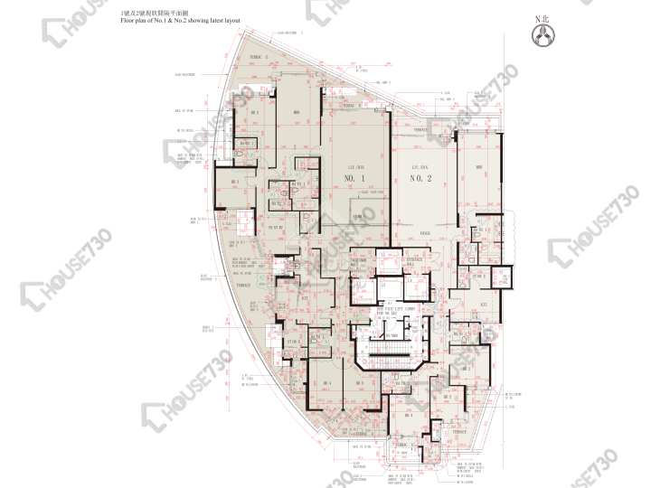 波老道21號 平面圖 波老道21號 1期 1及2號 2樓 樓層平面圖 - House730