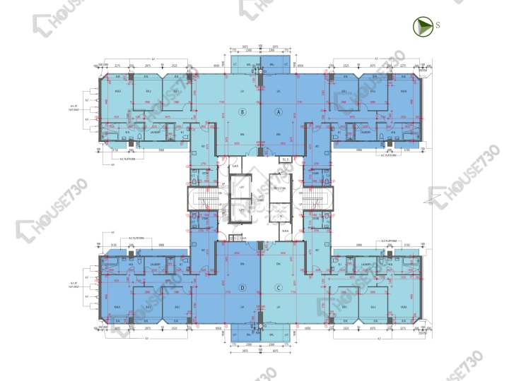 嘉御山 平面圖 嘉御山 1座 8-10樓 樓層平面圖 - House730