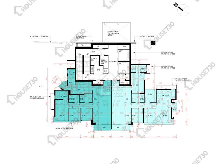 雲海 平面圖 雲海 1期 Sandalwood Court 3座 1樓 樓層平面圖 - House730