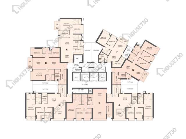 碧堤半島 平面圖 碧堤半島 3期 1座 10樓 樓層平面圖 - House730