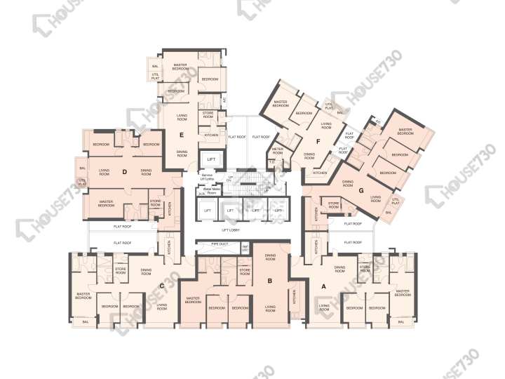 碧堤半島 平面圖 碧堤半島 3期 1座 10樓 樓層平面圖 - House730