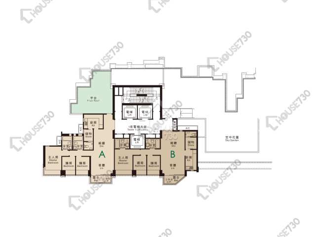 星匯居 平面圖 星匯居 1座 45樓 樓層平面圖 - House730