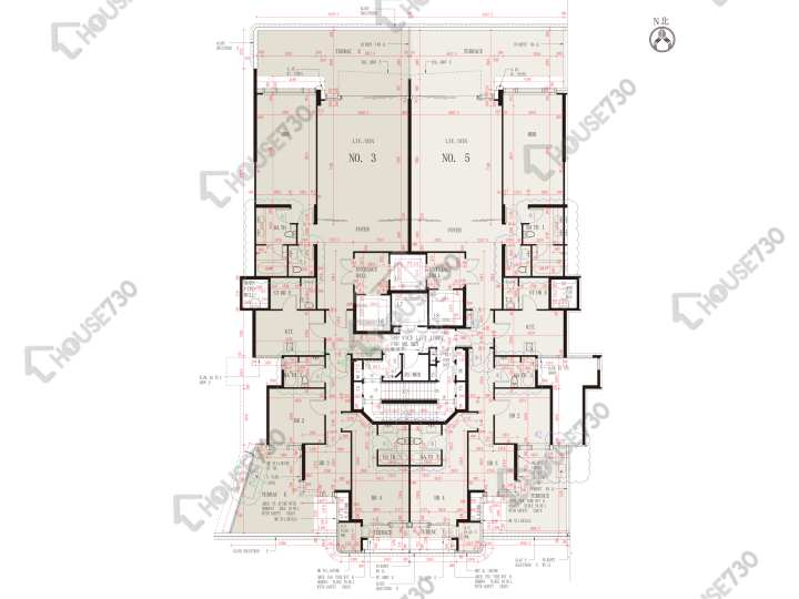 波老道21號 平面圖 波老道21號 1期 3及5號 1樓 樓層平面圖 - House730