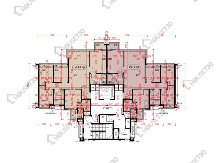 爾巒 平面圖 爾巒 菲利提諾大道 5座 2樓 樓層平面圖 - House730