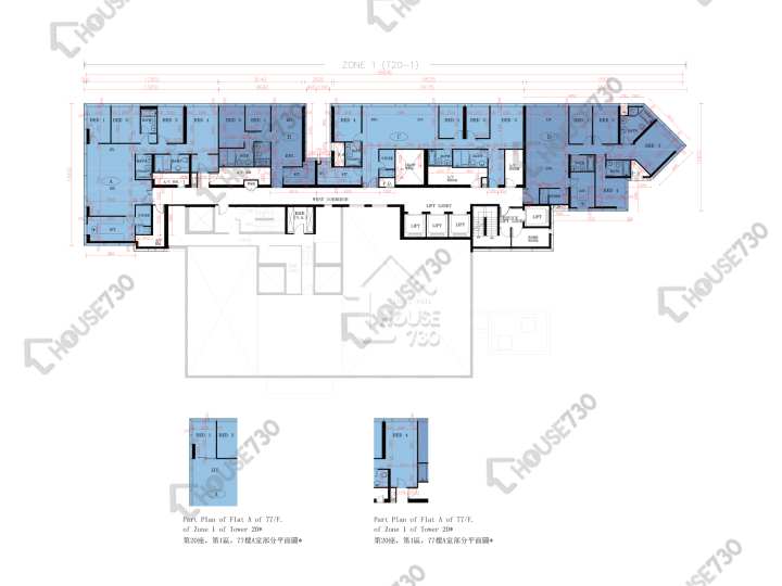 天璽 平面圖 天璽 20座 - 1區 (天鑽) 77樓 樓層平面圖 - House730