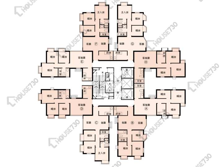 新翠花園 平面圖 新翠花園 4座 1-5樓 樓層平面圖 - House730