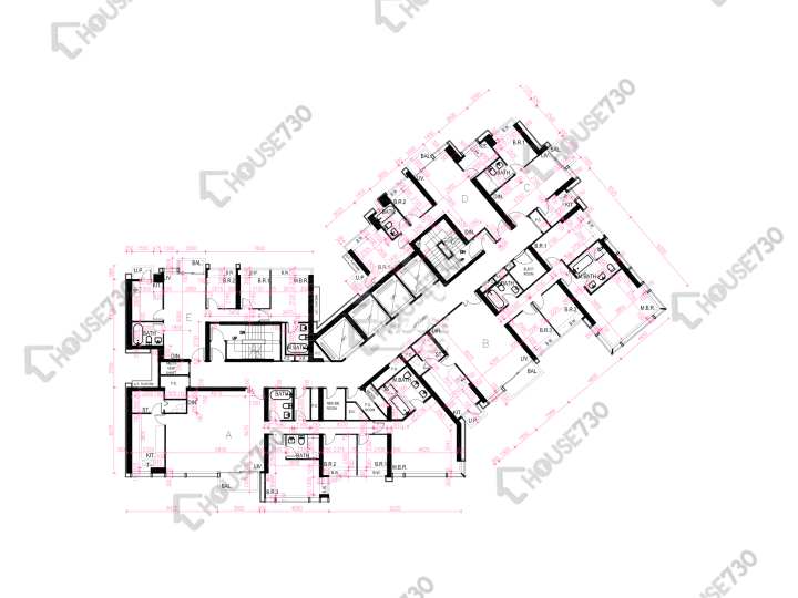 昇御門 平面圖 昇御門 2座 18-23,25-26,27樓 樓層平面圖 - House730
